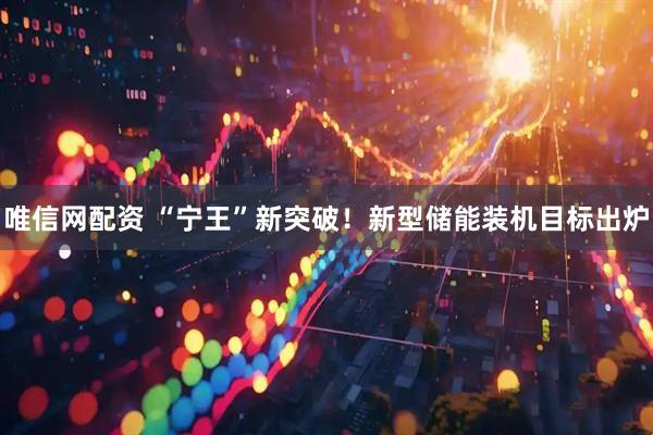 唯信网配资 “宁王”新突破！新型储能装机目标出炉